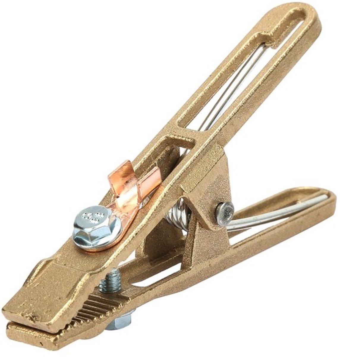 Lassen Aarde Klem - 260A Messing - Compact ontwerp - Koper Grip Clip Klem - Ideaal voor lasmachines - Goud