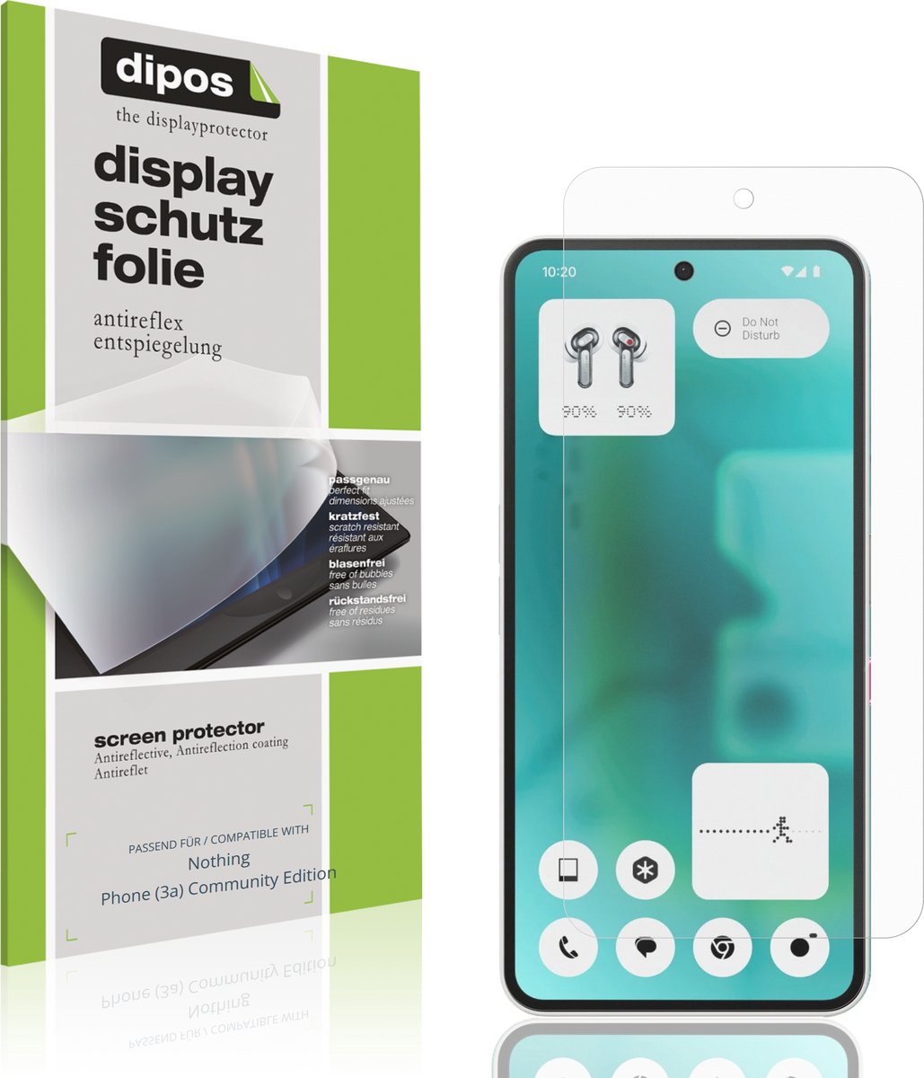 dipos – 4x Matte Beschermfolie geschikt voor Nothing Phone (3a) Community Edition | Krasbestendige & antireflecterende Screenprotector Ultra-Thin