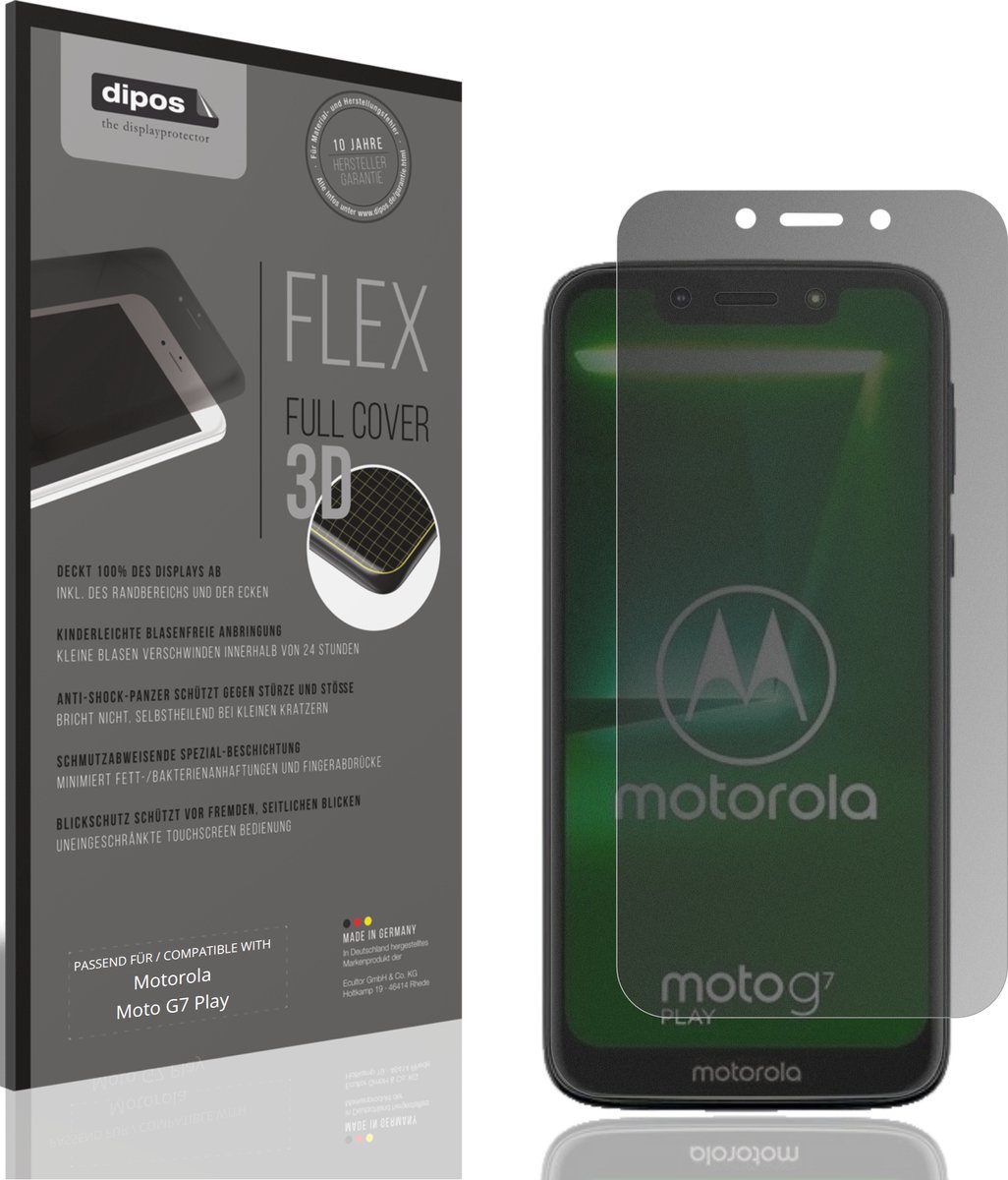 dipos FLEX – Matte Privacy Screenprotector geschikt voor Motorola Moto G7 Play | Volledige Schermbescherming | Case-Friendly