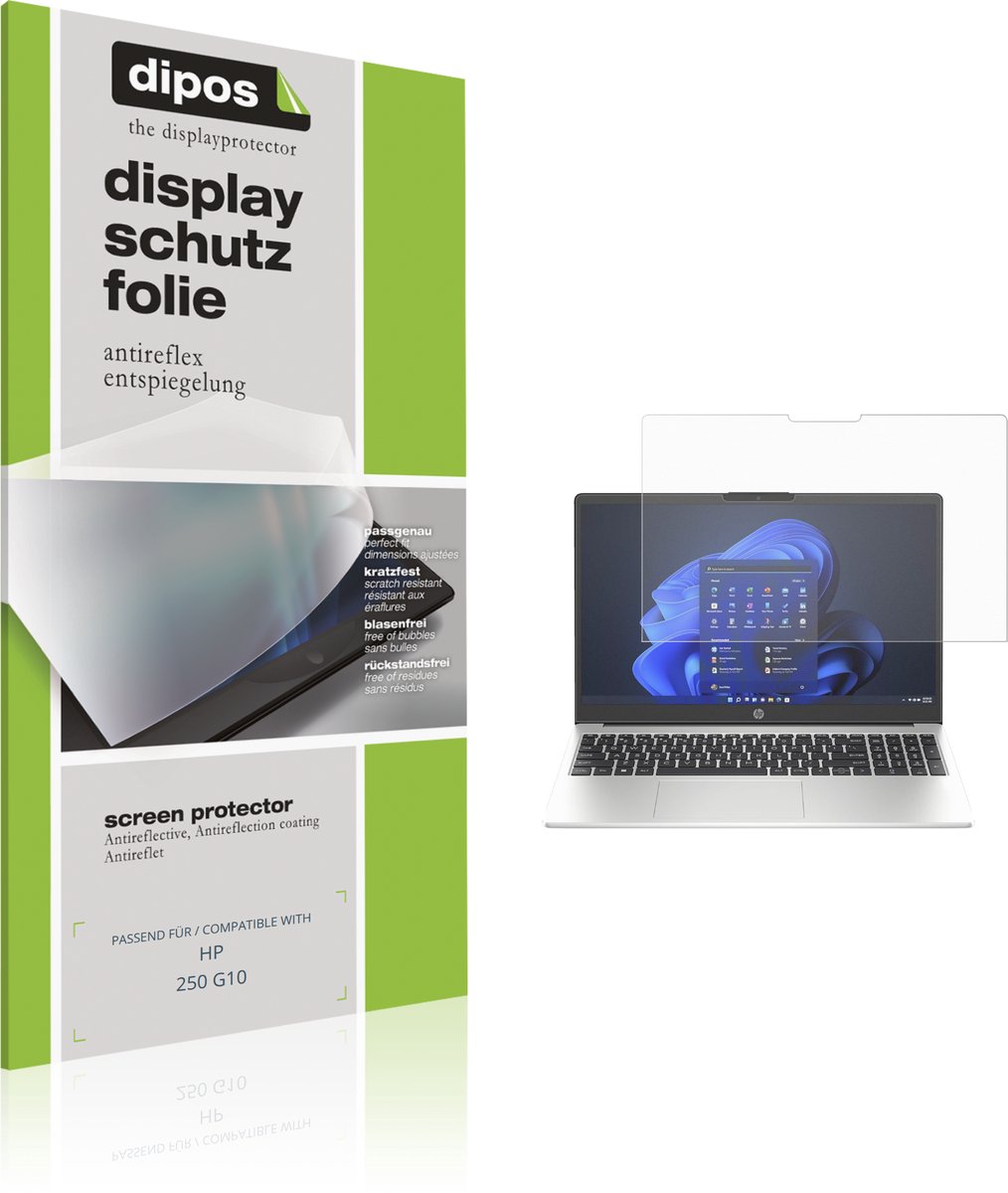 dipos – 2x Matte Beschermfolie geschikt voor HP 250 G10 | Krasbestendige & antireflecterende Screenprotector Ultra-Thin