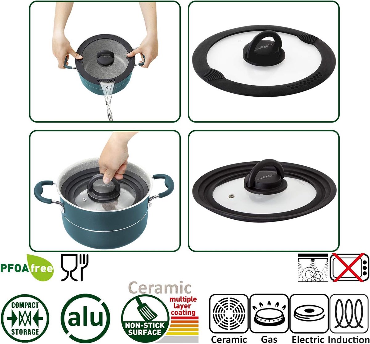 Brunner Carezza - Camping Pannenset - Ø22 cm - 7+1 Delig - Stapelbaar