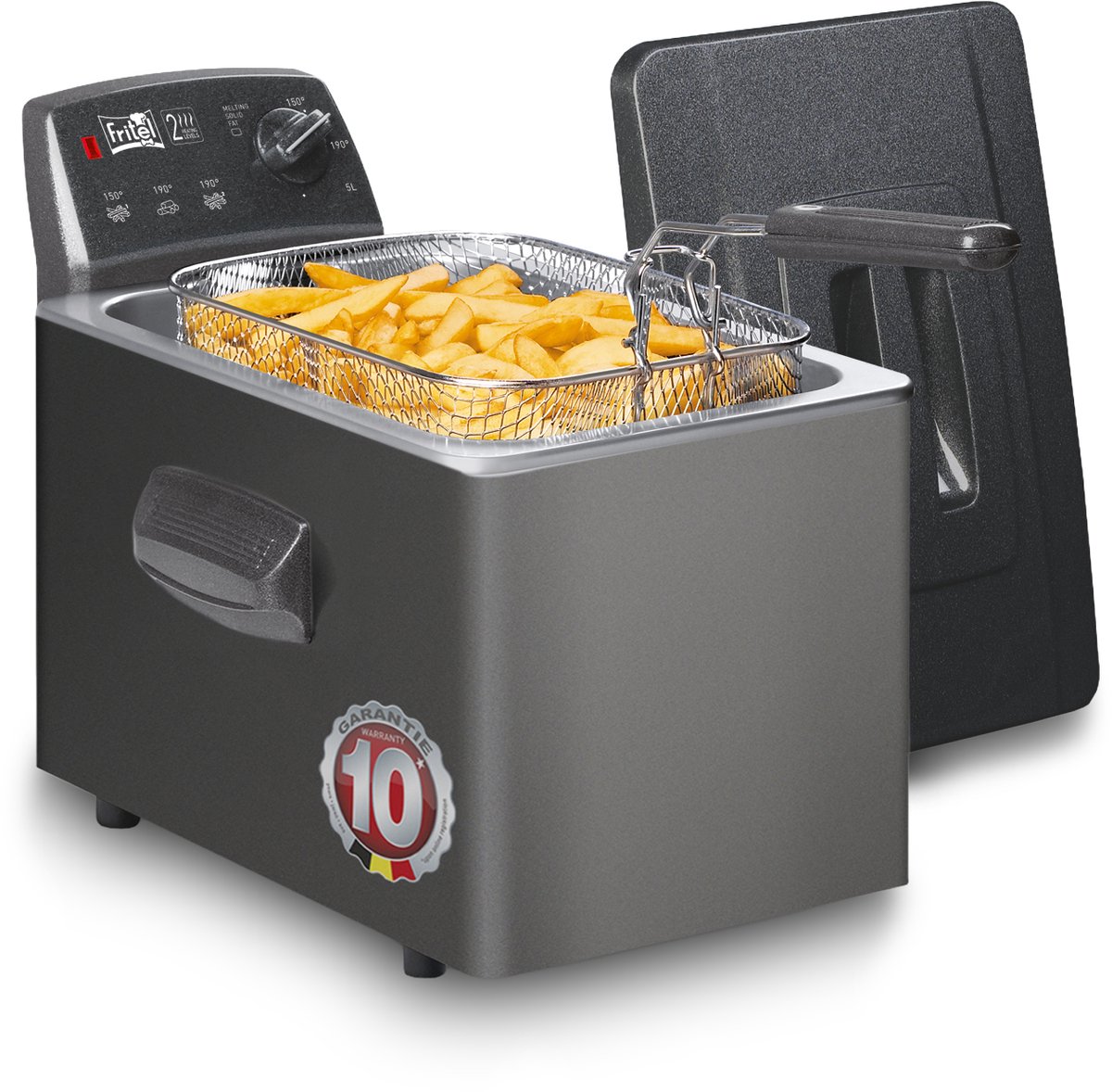 FRITEL Turbo SF 4551M Frituurpan – Friteuse 5L – 3000W – Koude Zone – Olie en Vast Vet – Antistofdeksel