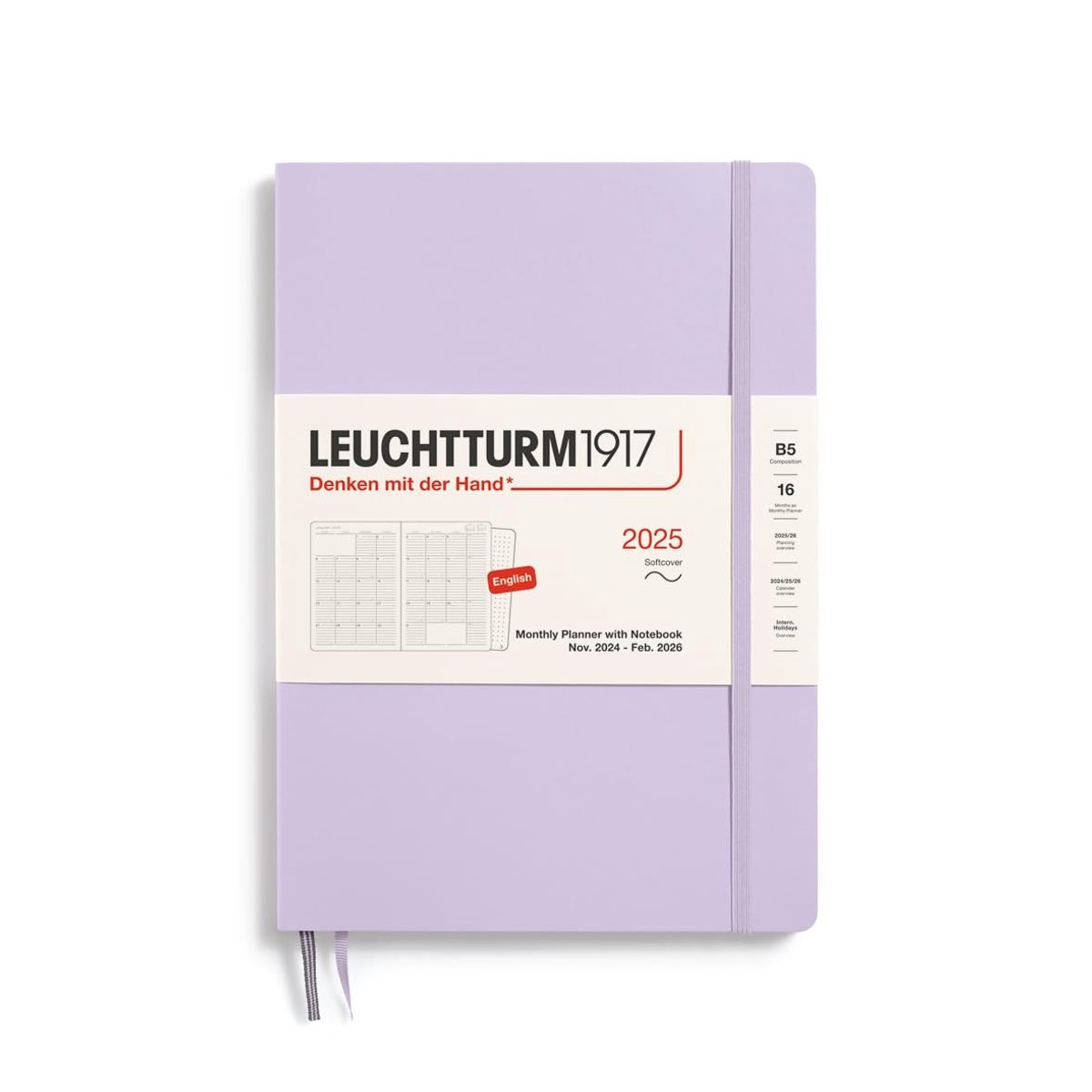 Solidchoice - B5 Maandplanner en Notitieboek 2025 met Lijnen