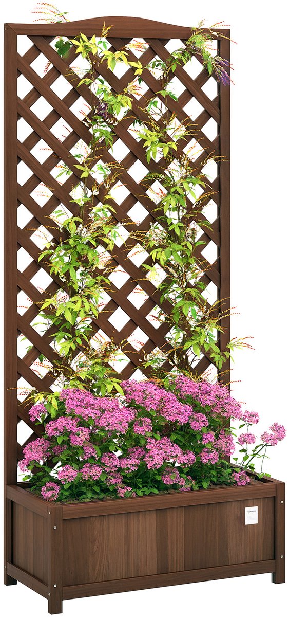 Outsunny Multifunctioneel tuinbed - Vurenhout - 76x36x170cm - Bruin