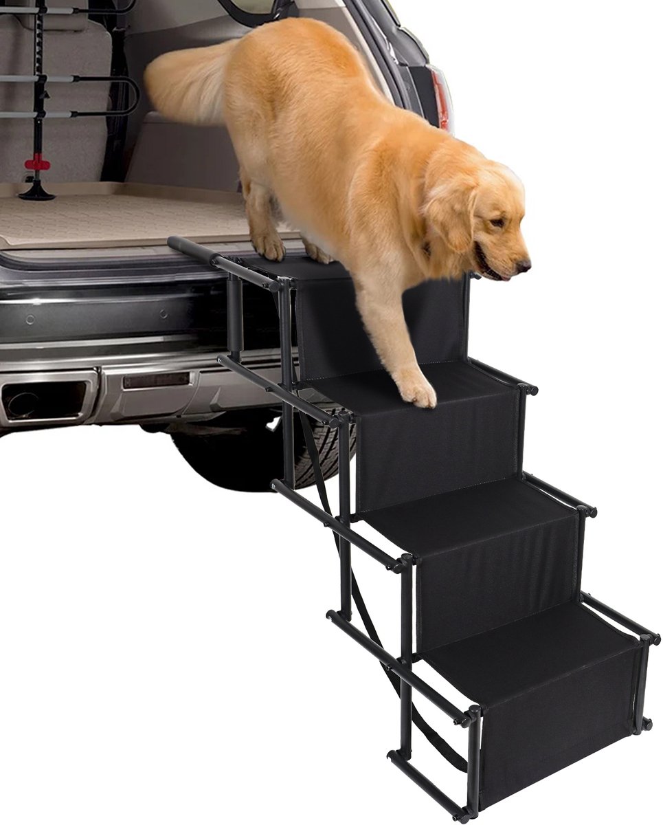 CALIYO Hondentrap – Opvouwbare Autotrap voor Honden – 151x56cm – Draagvermogen tot 75 kg – Lichtgewicht & Inklapbaar – Instaphulp voor Middelgrote en Grote Honden – Geschikt voor Auto’s, SUV’s, en Campers