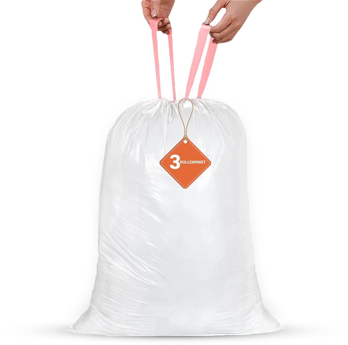 Solidchoice - 50L Middelzware Afvalzakken met Trekkoord - 60 Stuks