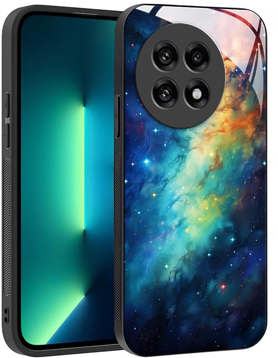 Solidchoice - Slimme Hoes voor Smartphone met Abstracte Kunst en Antislip Bumper