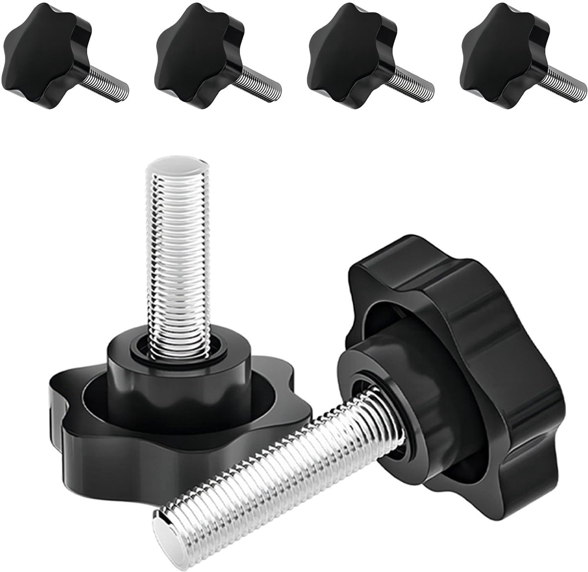 Solidchoice - Set van 4 M6 x 16 mm Knurled Head Schroeven