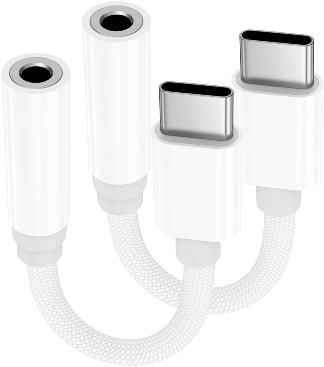 Solidchoice - 2-Pack USB C naar 3.5mm Jack Adapter voor Hoofdtelefoon