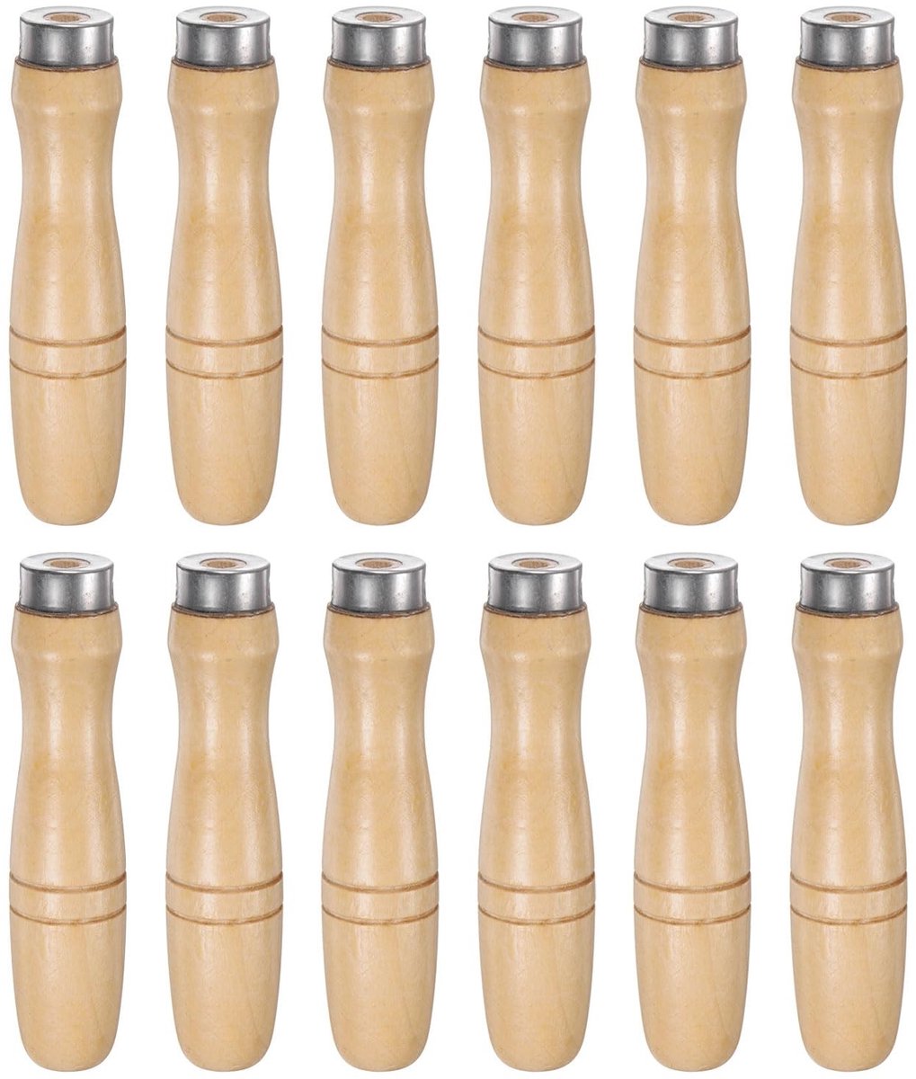 Solidchoice - Houten Vijl Handvat Set van 12 Stuks Ergonomisch