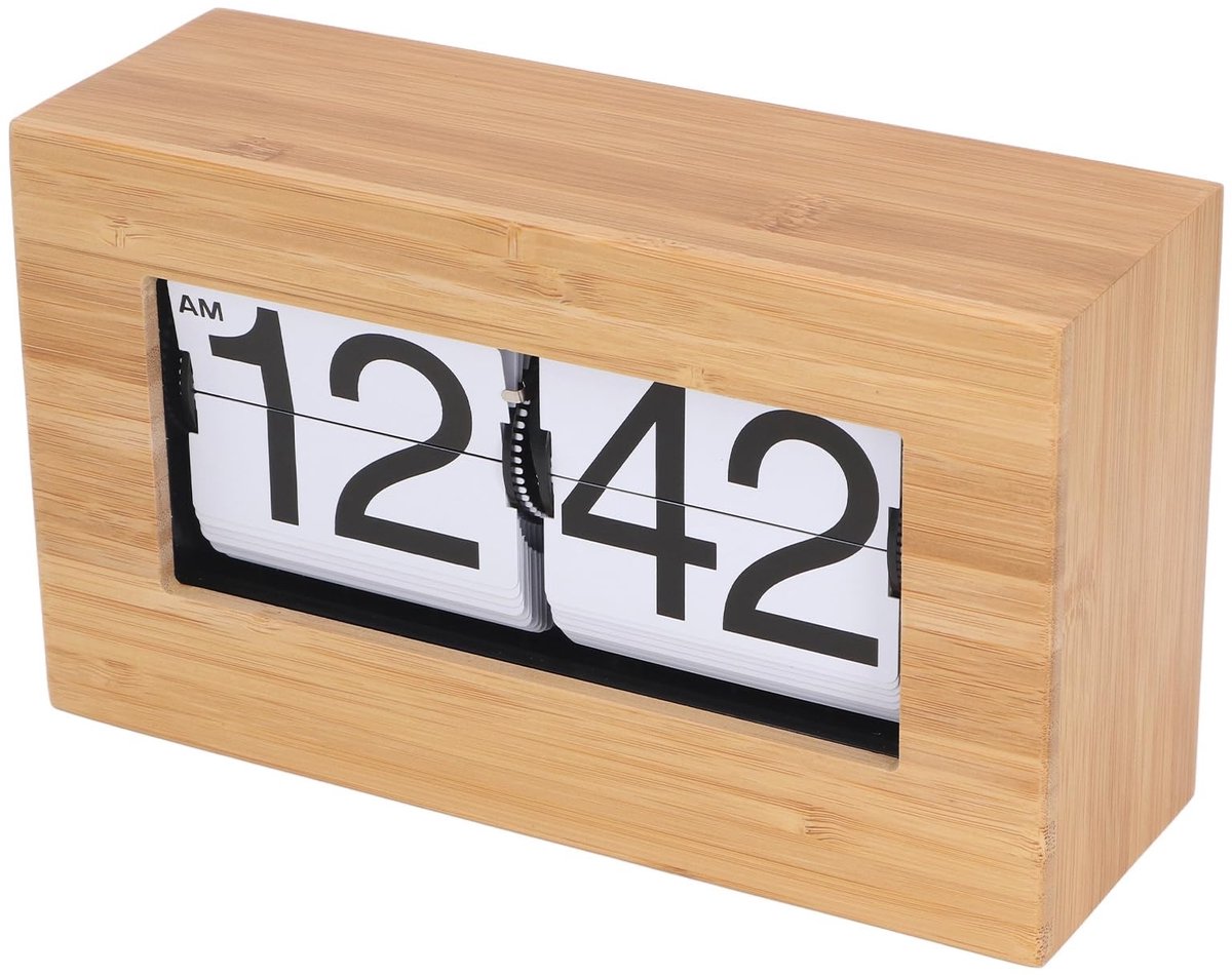 Solidchoice - Vintage Flip Klok met Grote Cijfers voor Stressverlichting