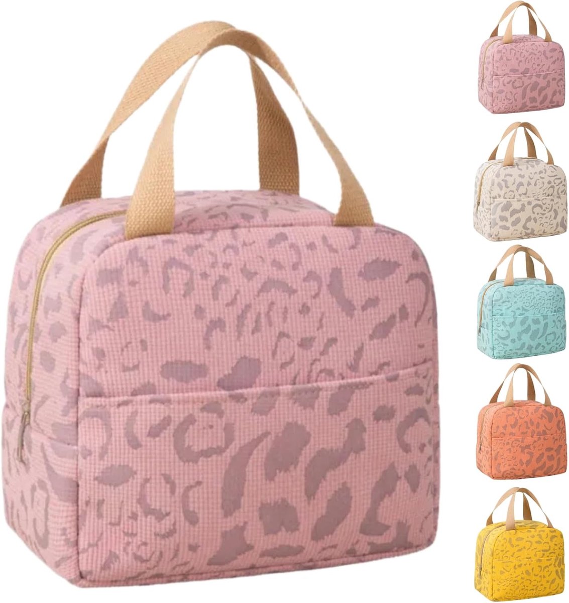 Lunchtas - Koeltas - Grote Capaciteit Dubbele Isolatie Lunchtas - Draagbaar voor Kantoor Fitness Picknick - Robuust en Compact Polyester - Roze Kleur