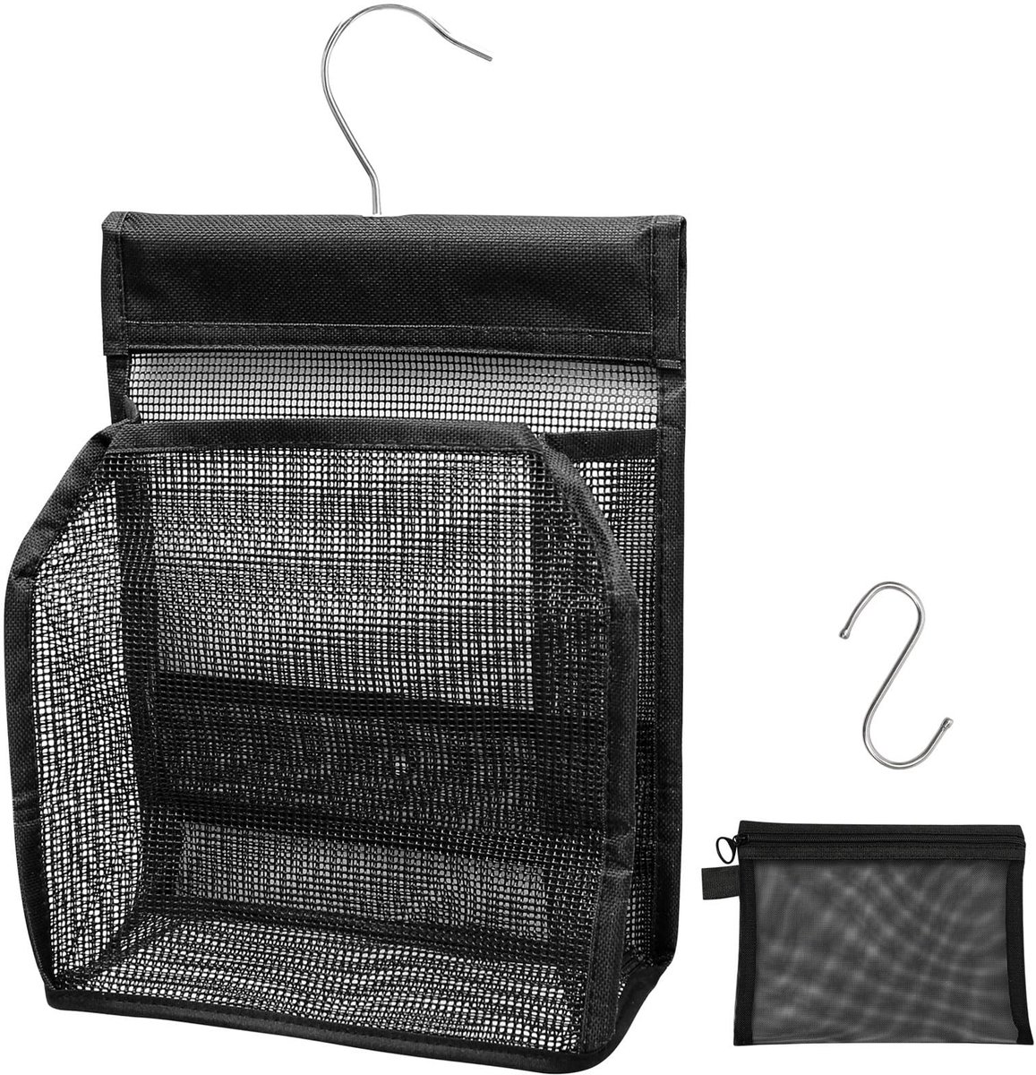 Solidchoice - Mesh Douche Organizer met Haken en Make-up Tas