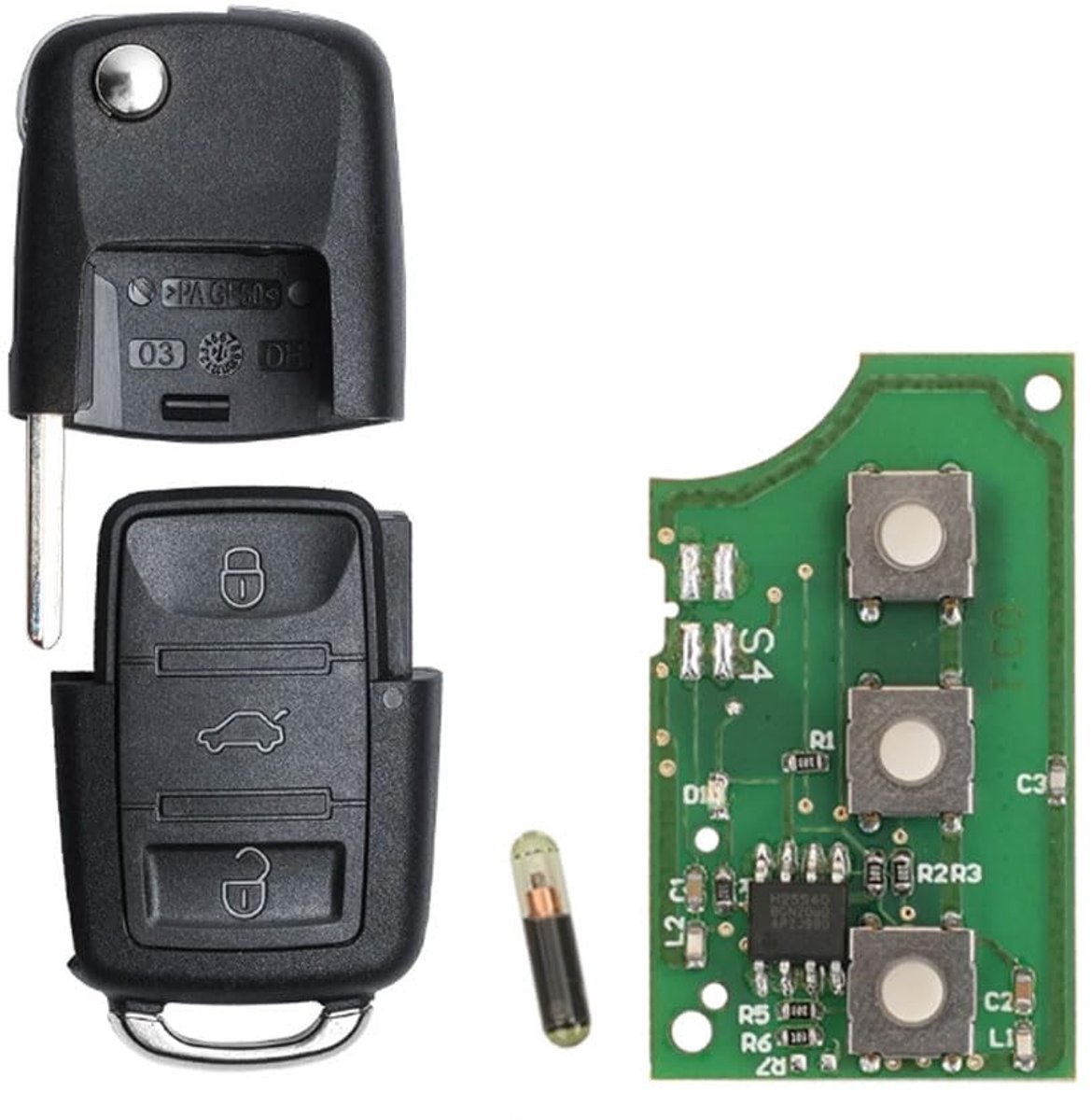 Solidchoice - Afstandsbediening Sleutel voor VW en Seat Modellen met 3 Knoppen