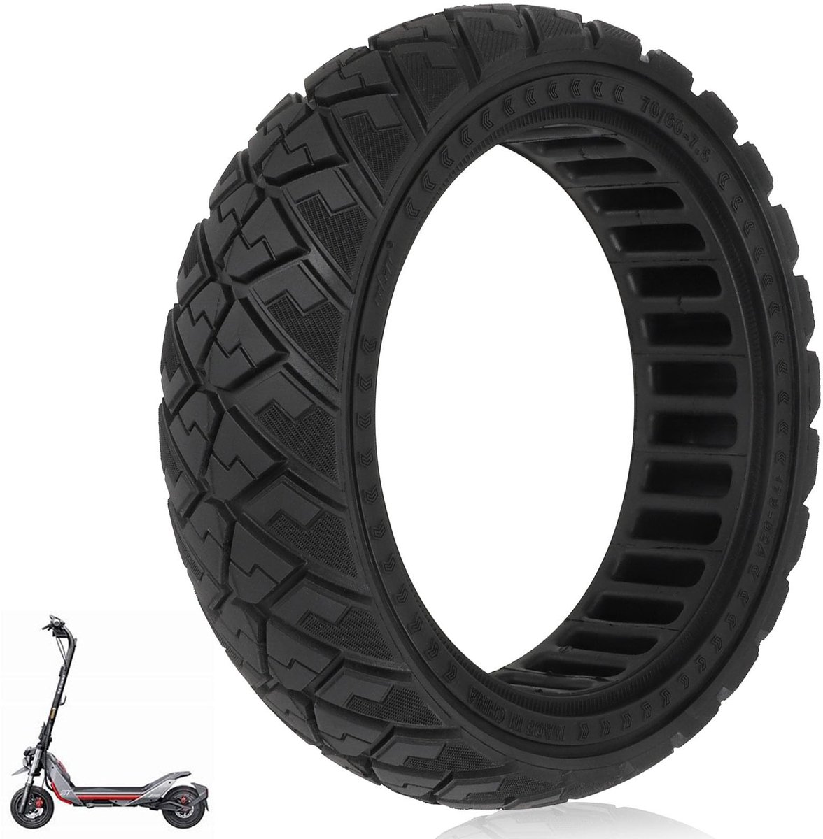 Solidchoice - 70/60-7.5 Off-Road Banden voor Elektrische Scooter, Lekvrij en Duurzaam