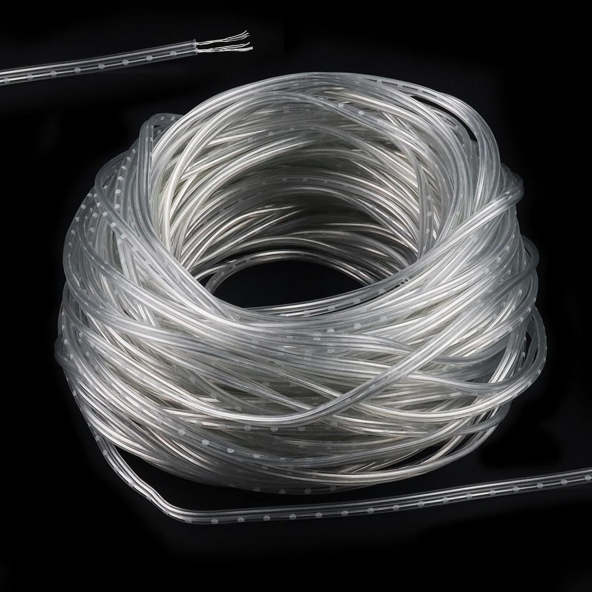 Transparante 25 m 12 V kabel met 7 koperen draden, 14 AWG, 2 aders voor sfeerverlichting, LED lampen en kerstverlichting