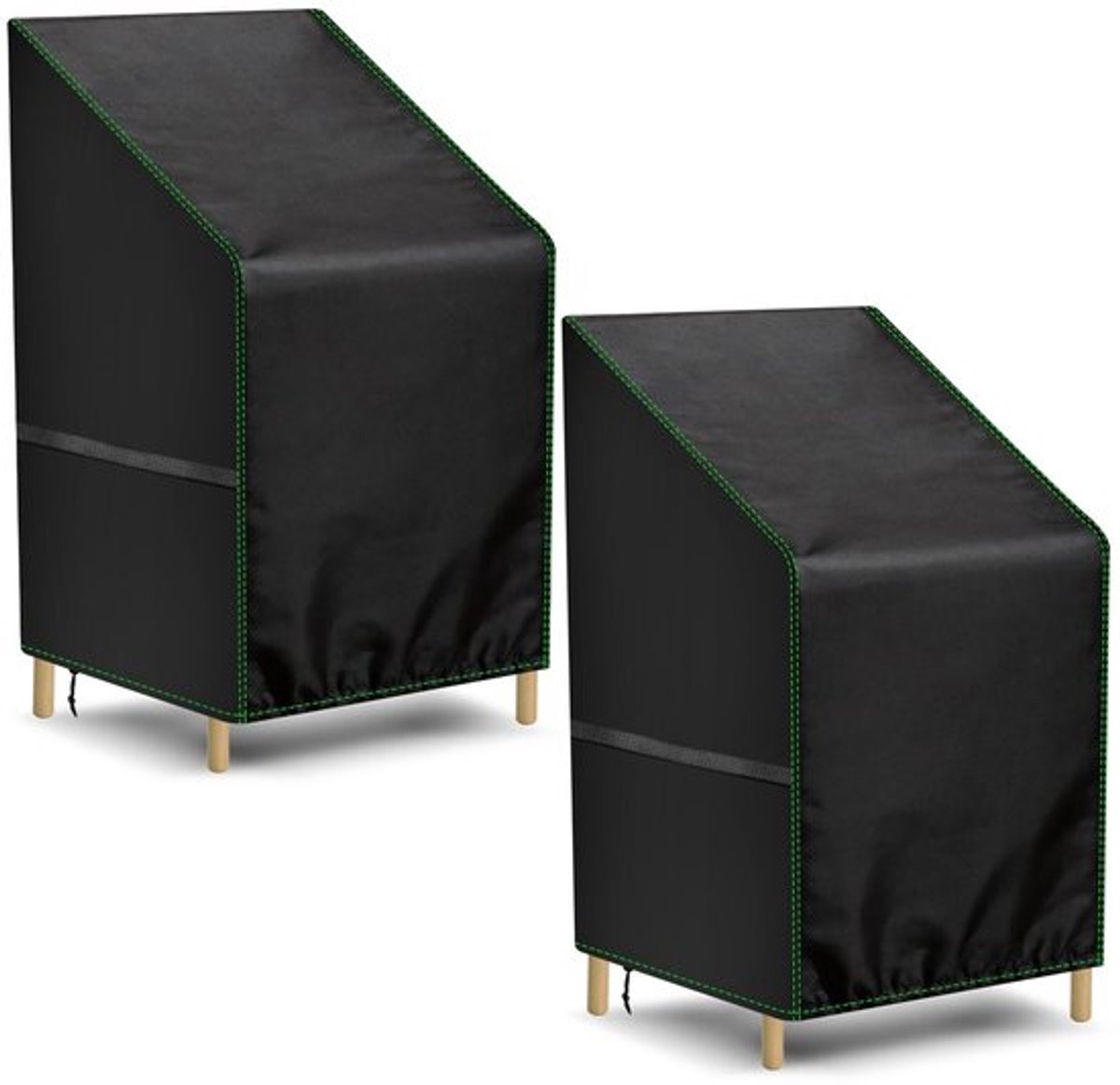 Tuinstoelhoes Waterdicht - 2 Stuks - Zwaar Belastbaar - 210D Oxford - Winddicht - Anti-UV - Trekkoord - 64 x 64 x 70/120 cm - Stoelhoes