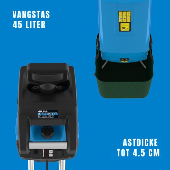 KIRA® Hakselaar - Hakselaar Electrisch - Hakselaar Versnipperaar - Blauw - 49cm x 40cm x 104cm van kira — afbeelding 3