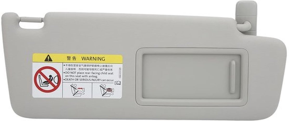 Zonneklep Rechts Vervangend - ABS/Doek - Geschikt voor MK7 2014-2017 - Grijs - Onderdeelnummer 5GG010029 - Perfecte Pasvorm - Interieurzonneklep