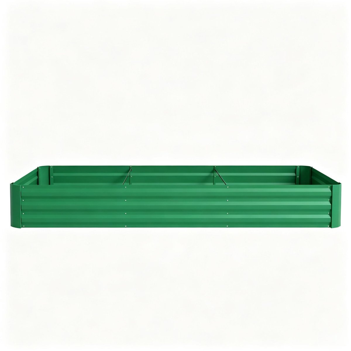 Moestuinbak van Verzinkt Staal – Open Bodem – Verhoogde – Roestvrij – Voor Tuin - Balkon & Terras – 240 × 120 × 30 cm – Groen
