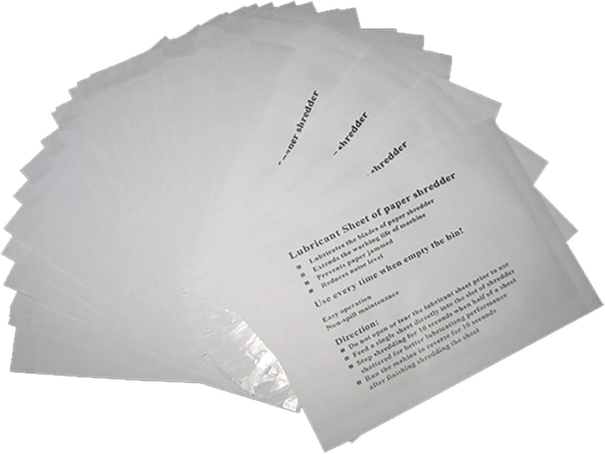 12 Stuks Oliepapier voor Shredder - Lubricatie Bladen, Onderhoudsaccessoires en Olievellen voor Alle Shredder Types