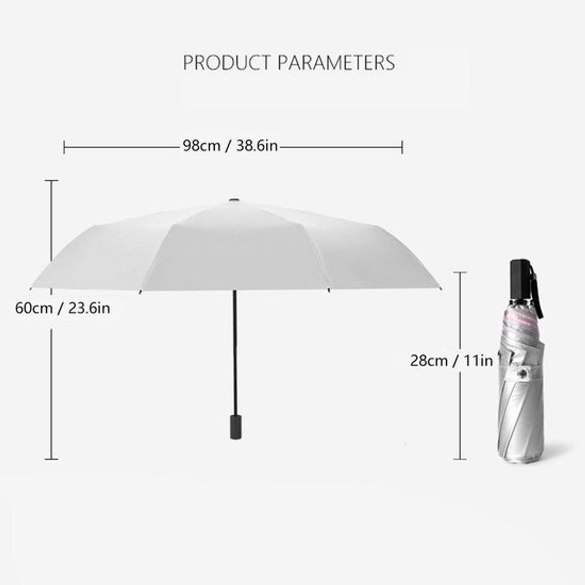 Parasol Draagbaar - Opvouwbaar - UV-Bescherming - Waterdicht - Compact - Hoogwaardig Pongé-doek - Paraplu