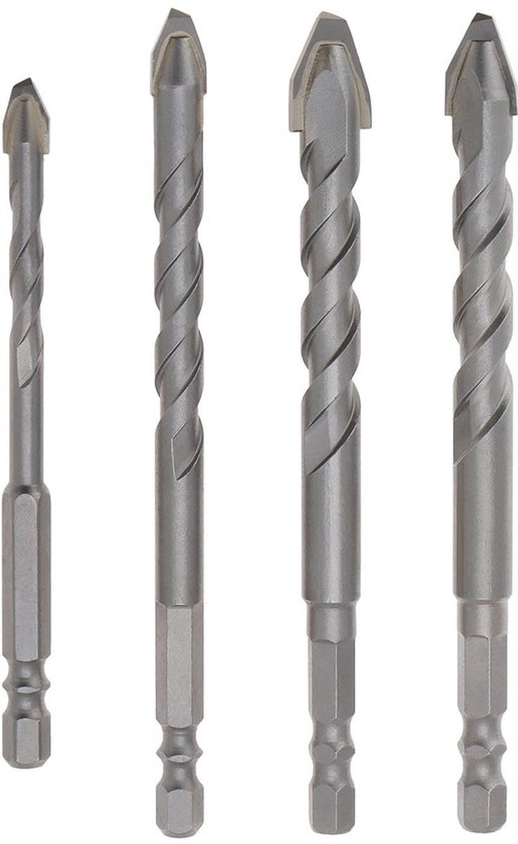 Excentrische Twist Boor - Boor Set 6/8/10/12Mm - Duurzaam Wolfraamcarbide - Voor Tegel Baksteen Hout - Geschikt voor Diverse Materialen