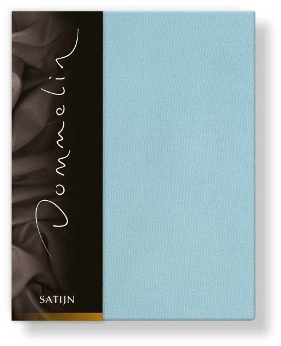 Dommelin Hoeslaken Uni Satijn 300TC 591 Pastelblauw 90x210/30