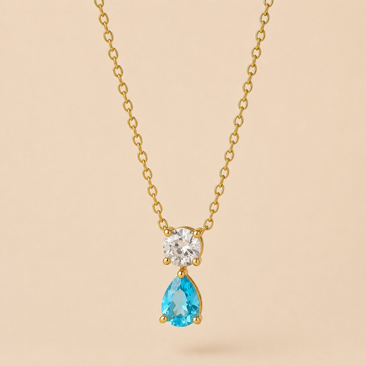 Maevi® Ketting met Geboortesteen - Maand: Januari - Kleur: Goud - Birth Stone - Geboorte Cadeau / Kraamcadeau - RVS / Stainless Steel / Roestvrijstaal - Geboorte Steen - Ketting / Necklace - Hoge Kwaliteit - Incl. Luxe Verpakking