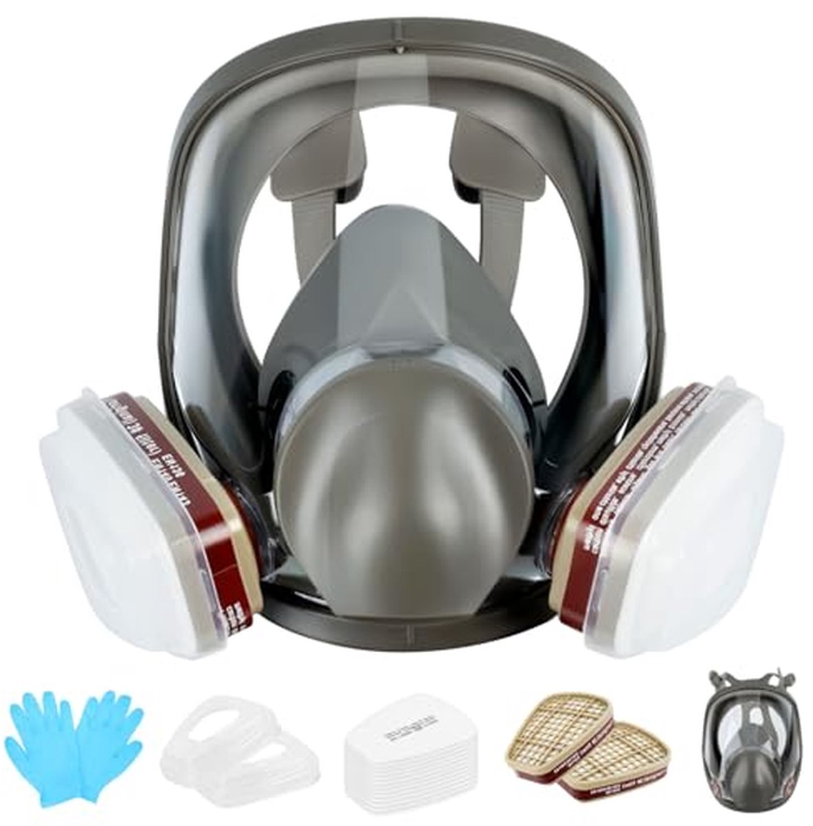 Volgelaatsmasker - Adembescherming Gasmasker - Stof Filteren - Dubbel Filtersysteem - 850 g - Zwart