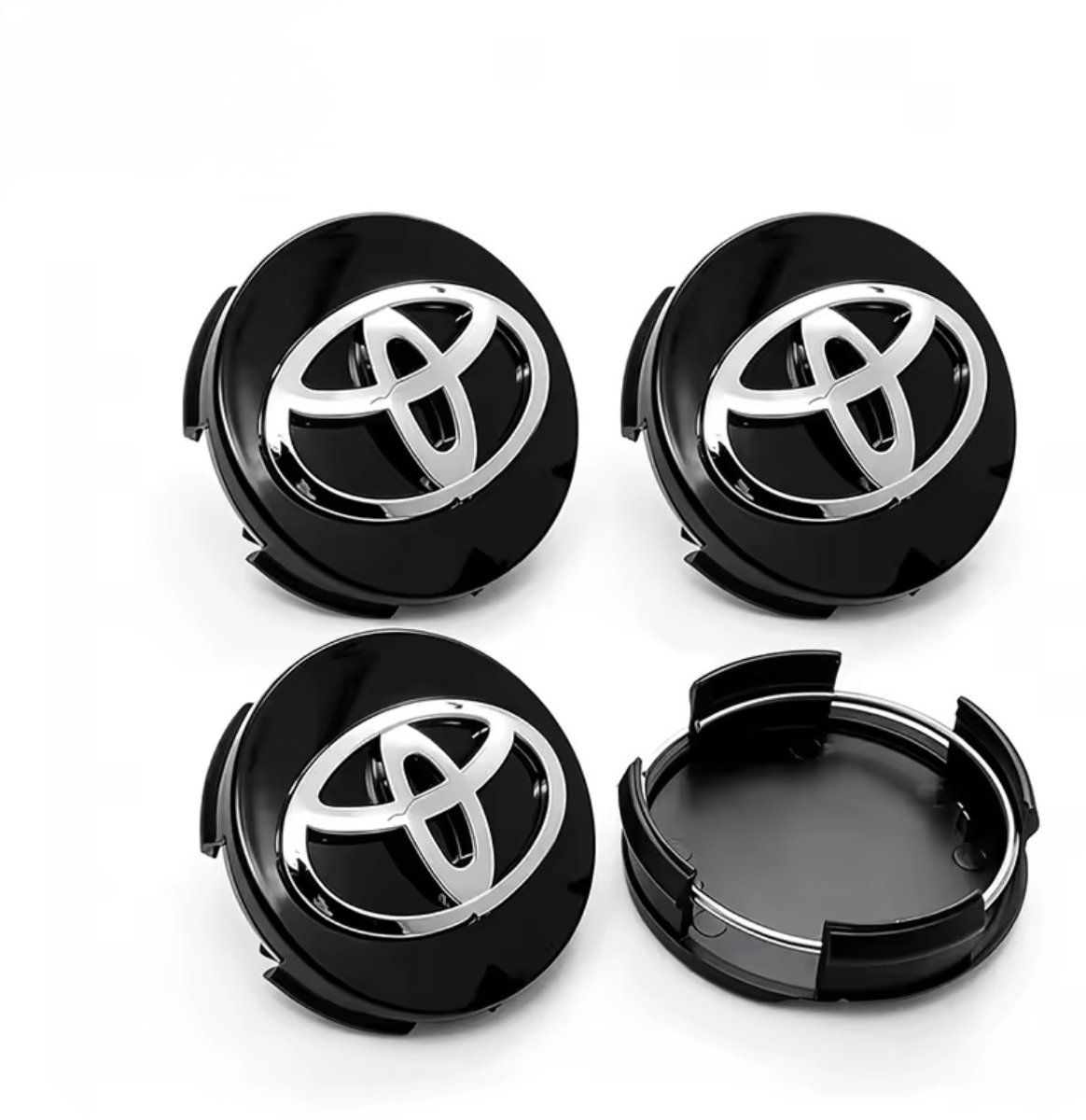 Toyota Wieldoppen 62 mm – Set van 4 | Zwarte Sport Edition | Geschikt voor Corolla, Avensis, RAV4, Camry & Meer