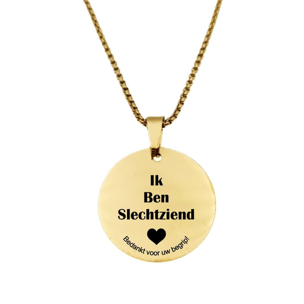 Ketting | Rond | RVS | Goud | Slechtziend