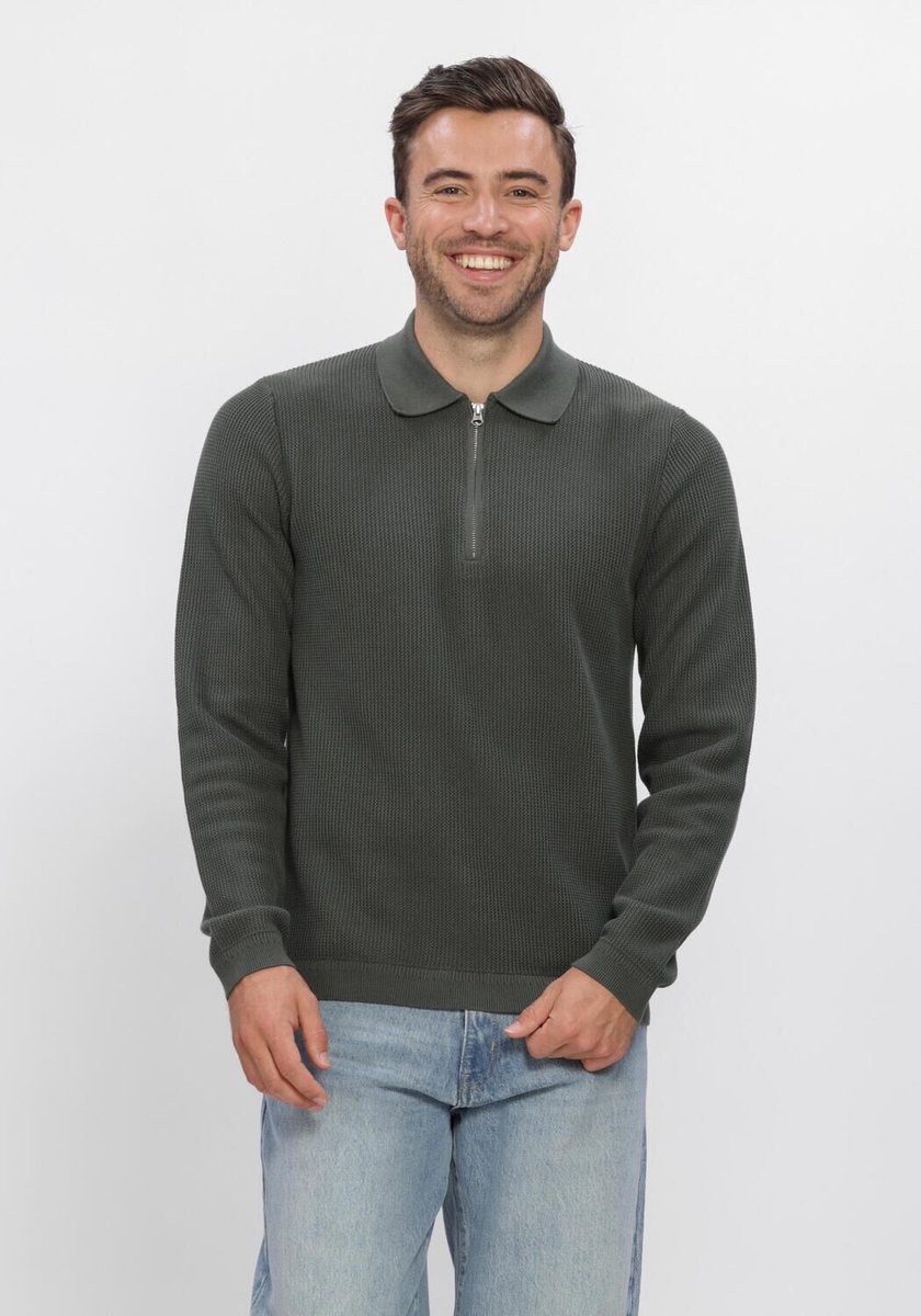 Dstrezzed Ds_kostas Zip Polo Truien & Vesten Heren - Sweater - Hoodie - Vest- Donkergroen - Maat M