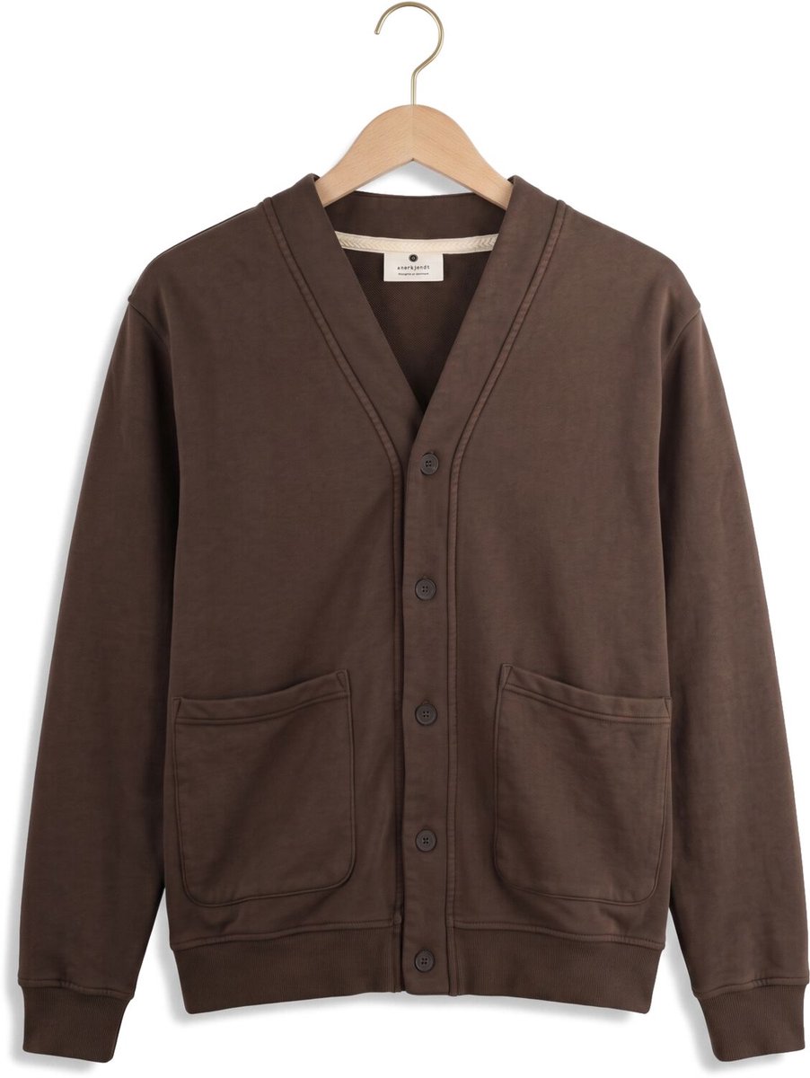 Anerkjendt Aksinus V Sweat Cardigan Truien & Vesten Heren - Sweater - Hoodie - Vest- Bruin - Maat S