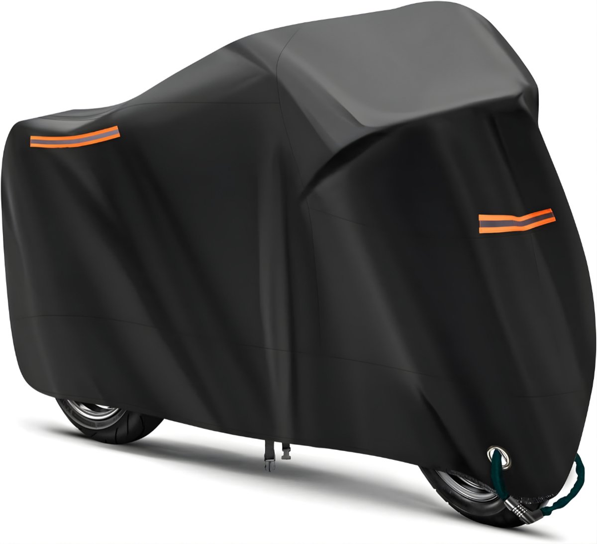KIRA® Motorhoes - Universele Motorhoes - Premium Beschermhoes voor Motor & Scooter - Waterdicht & UV-bestendig - Zwart - 29cm x 19cm x 4cm