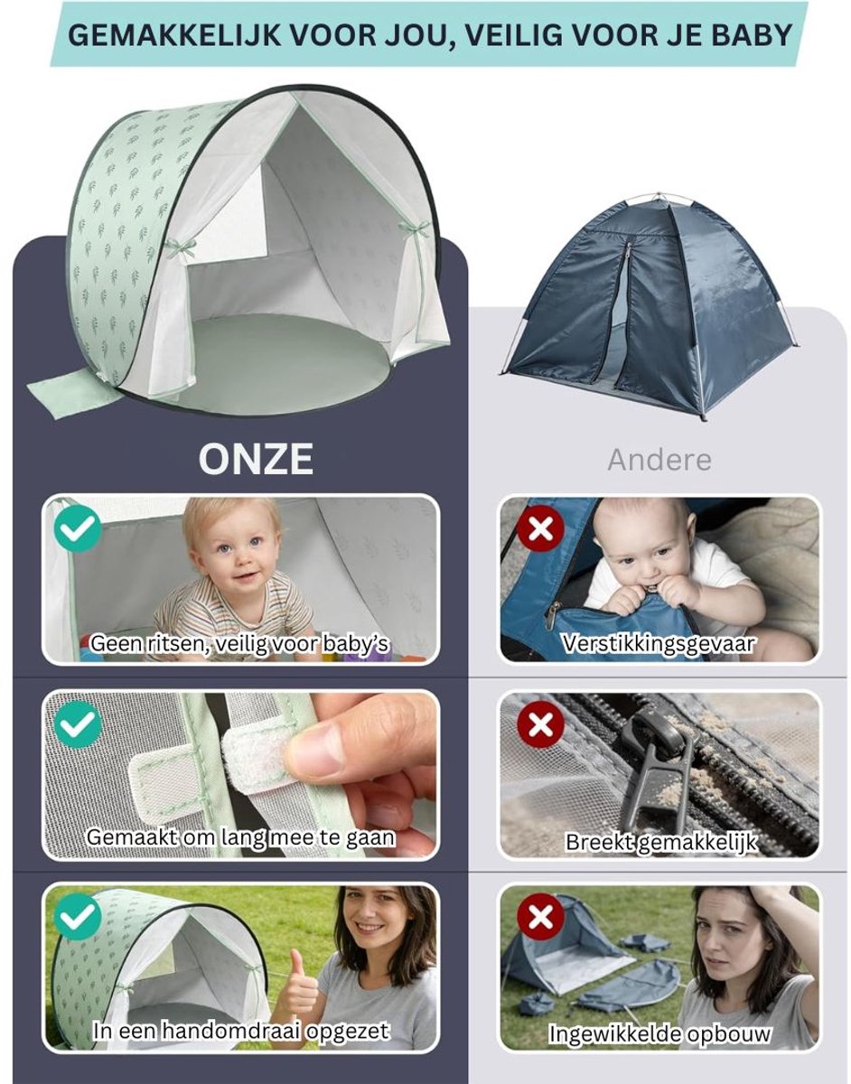 Zavio® Strandtent UV Bescherming - Strandparasol - Strandtentje Pop Up