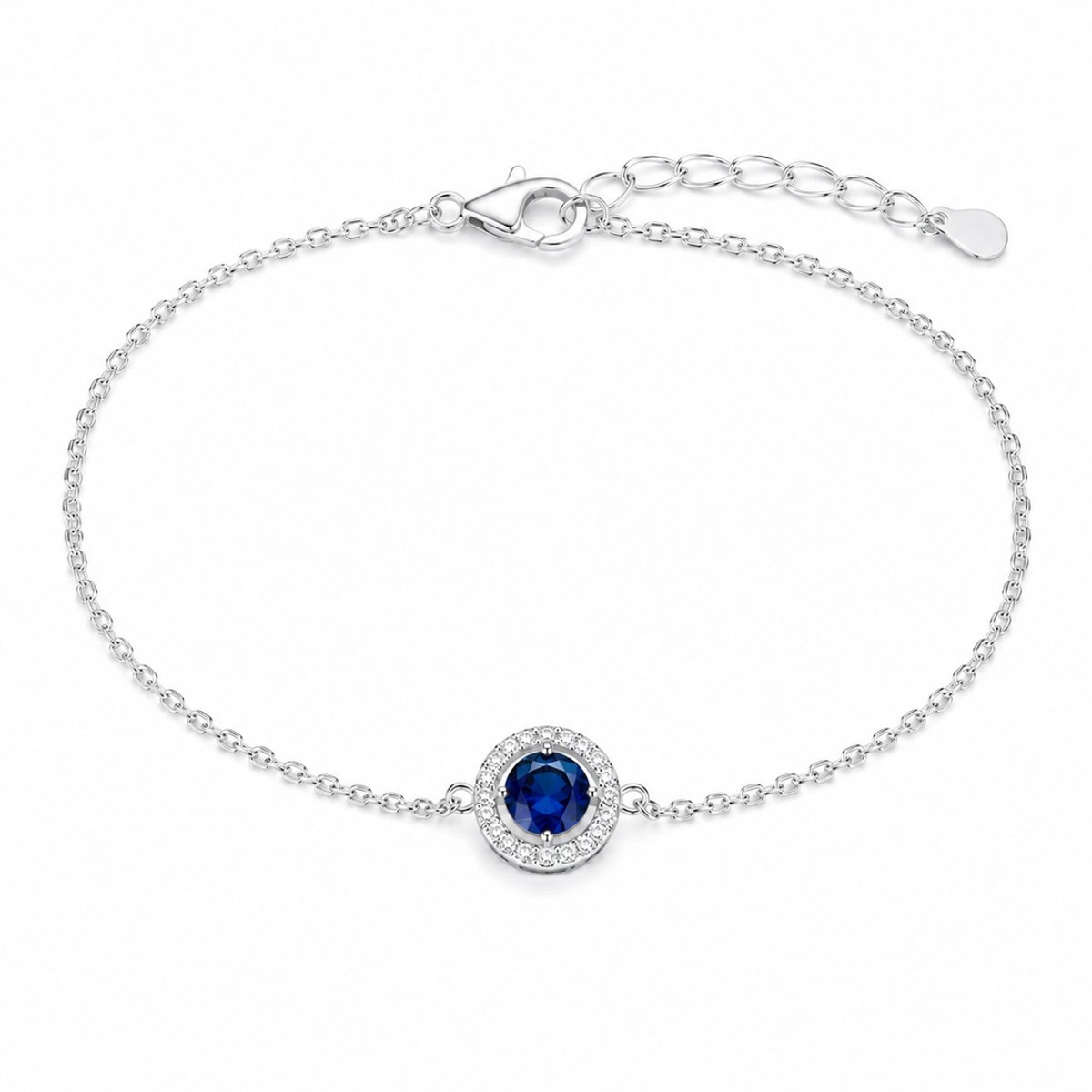 LGT JWLS - Dames armband - Zilverkleurig - Blauwe zirkonia