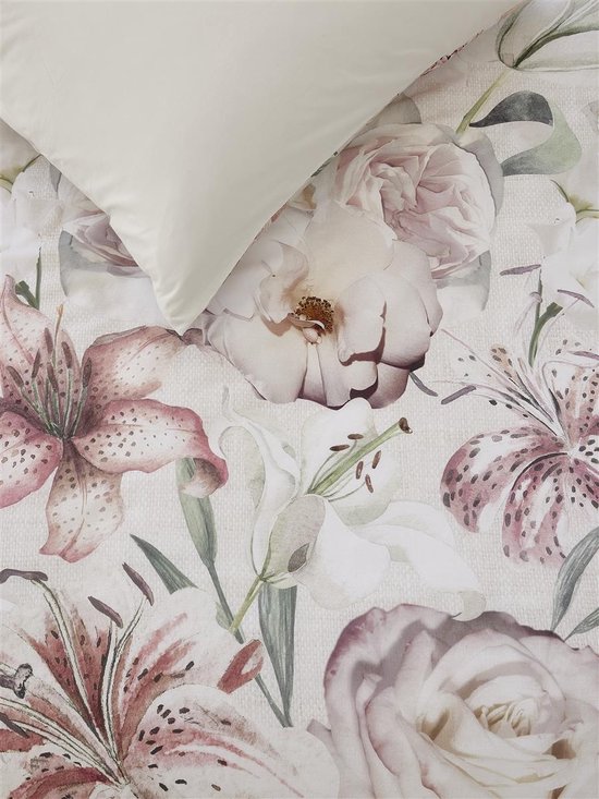 Riviera Maison Lily Love dekbedovertrek - Lits-Jumeaux - 240x200/220 - Roze van Merkloos — afbeelding 4