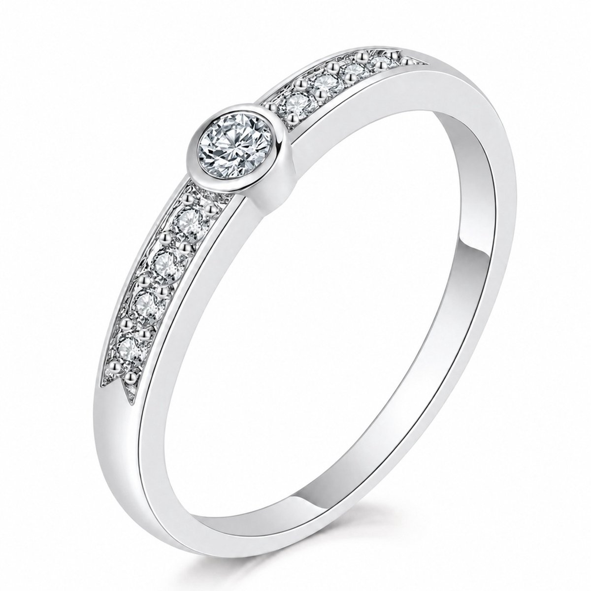 LGT JWLS - Dames ring - Zilver|Wit Metaal - Zirkonia