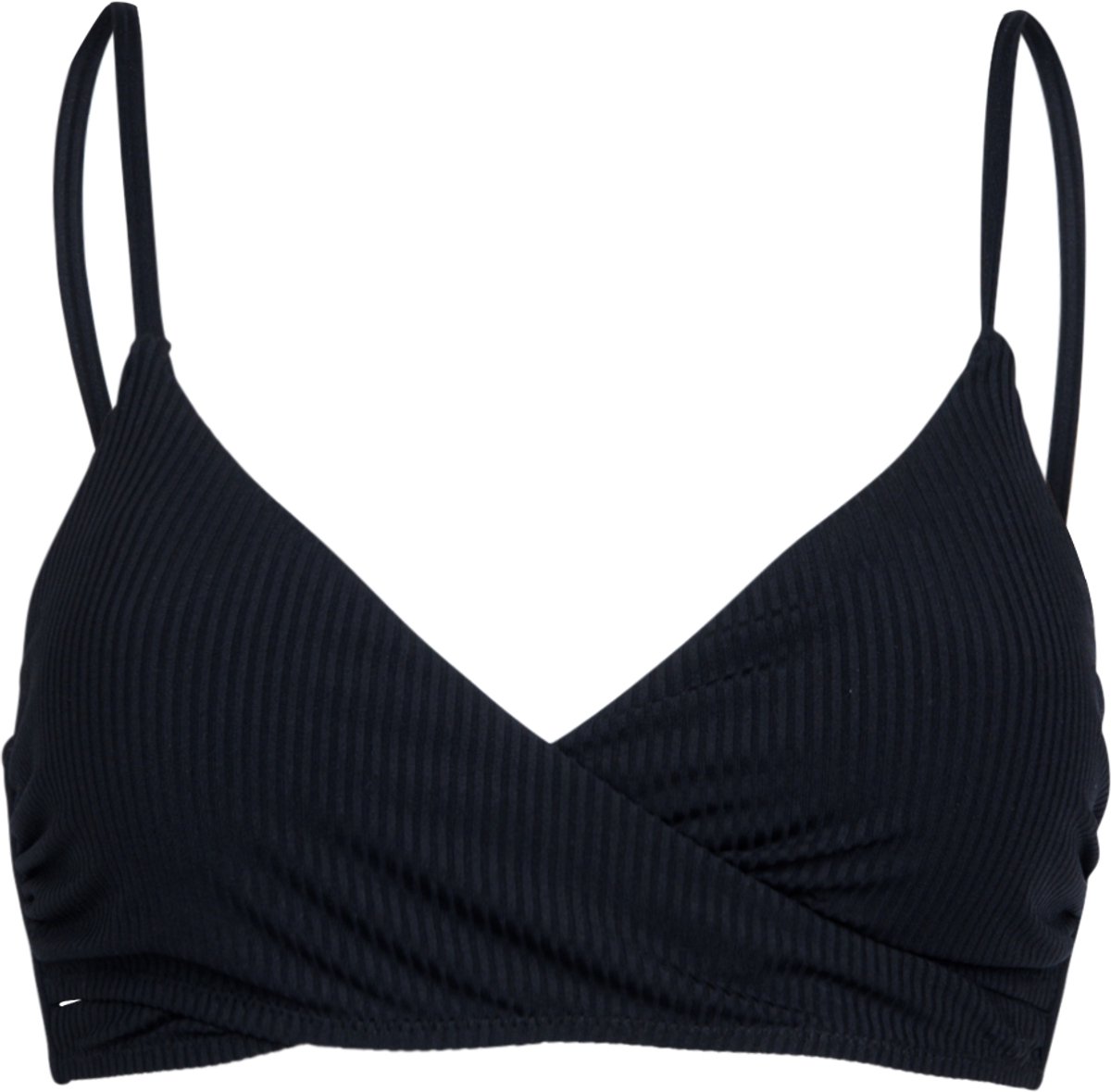 Brunotti Diamia-Rib - Bikini Topje Zwart - Dames - Verstelbare Bandjes - Bralette Bikini Top - Uitneembare Padding - 44 Black-Rib