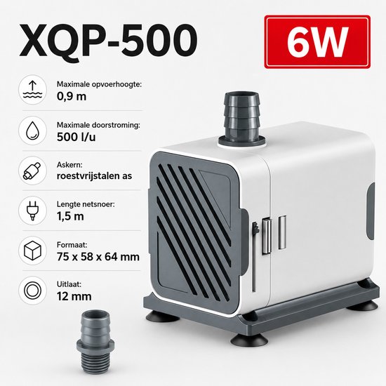 DPLUNIQ Waterpomp - Aquarium - Filterpomp - Filter - Circulatie - 220V - Lage Geluidsniveau - Multifunctioneel - Zuignap - Grijs