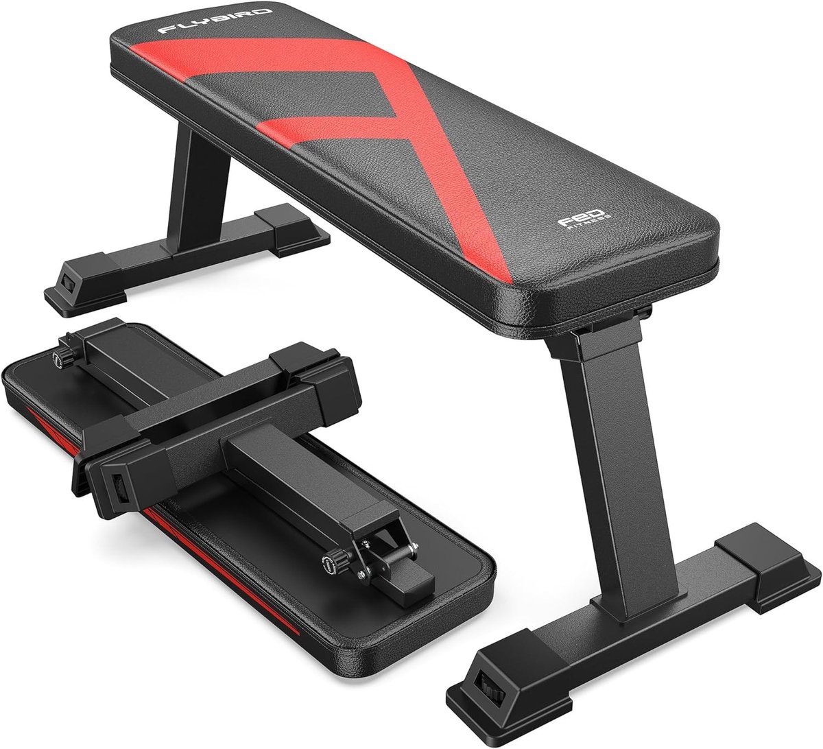 Plat Bank - Zwart - Vouwbare Halterbank - Stabiele en Duurzame Constructie - Voor Thuisworkouts