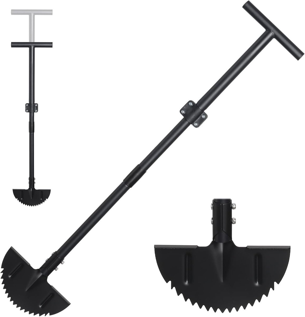 Gazonsnijder - Zwart - Verstelbaar Handvat 86-106 cm - Professionele Halve Maan Grasrandtrimmer - Voor Tuin en Terras