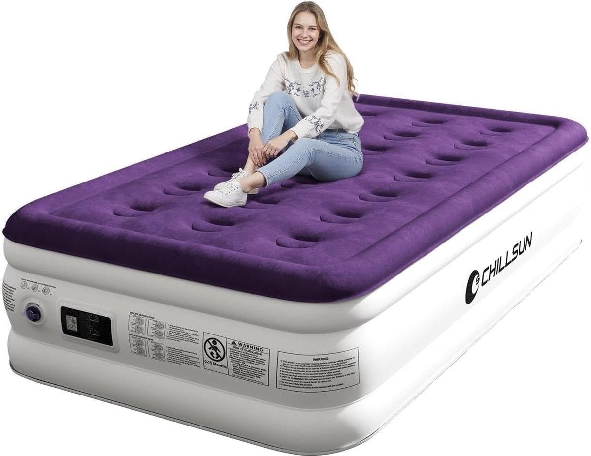 Luchtmatras voor 1 Persoon - Groen - 190 x 100 x 40 cm - Zelfopblazend Campingmatras met Geïntegreerde Pomp - Voor Thuis en Reizen