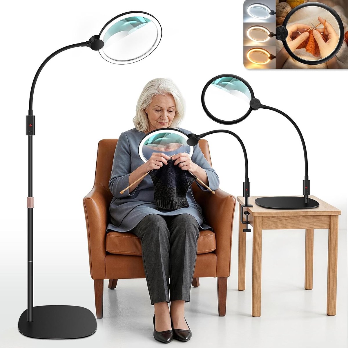 Vergrootglas met Licht - Handsfree Loep met Standaard - Voor Lezen en Knutselen