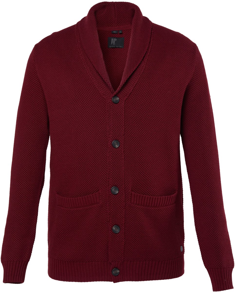 JP 1880 - Heren - Vest gestructureerd breisel sjaalkraag tot 7XL - Koperbruin - Maat 3XL