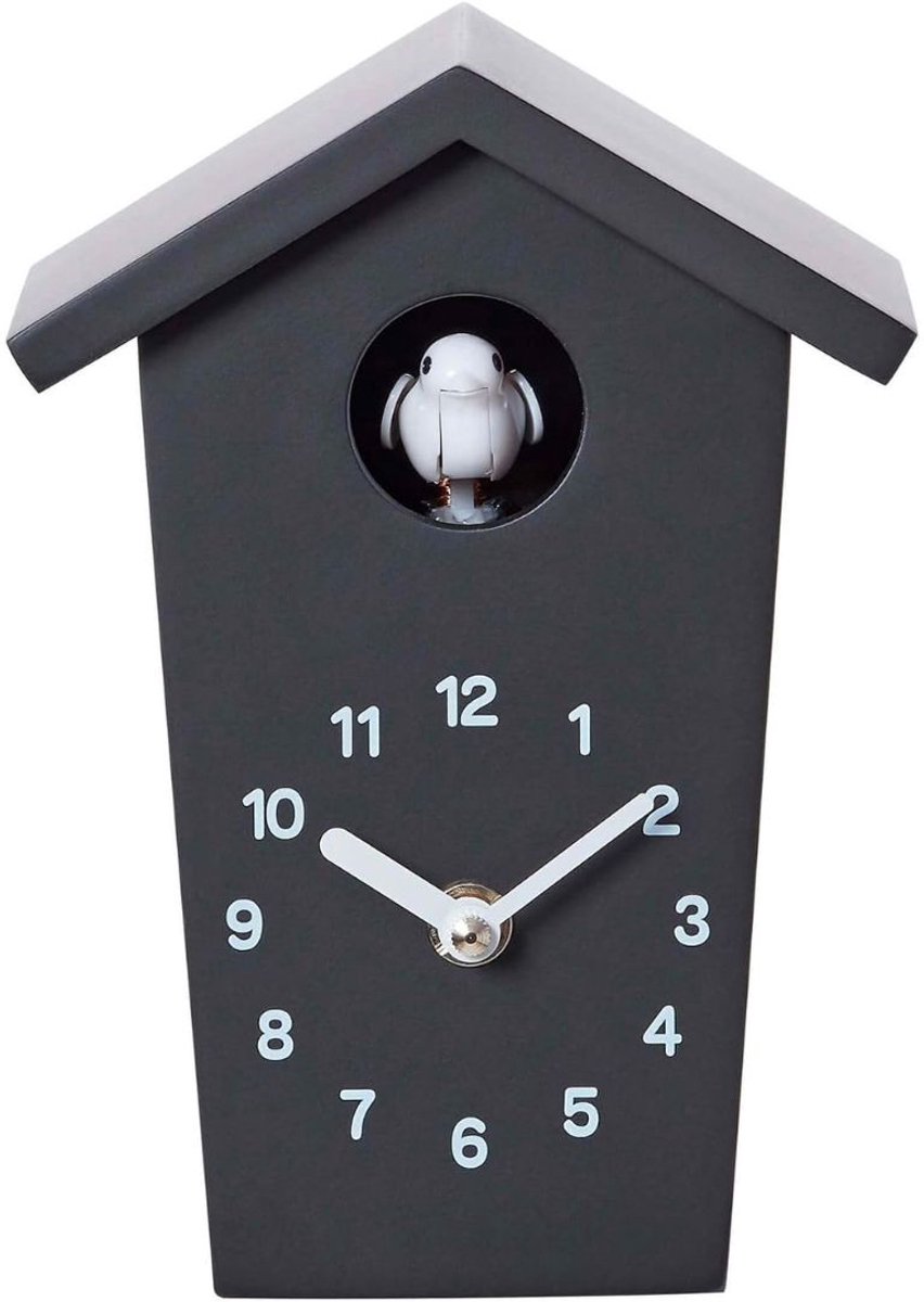 SP® Koekoek Klok - Koekoeksklok Modern - Minimalistische Koekoeksklok - Zwart - 17cm x 13cm x 9cm