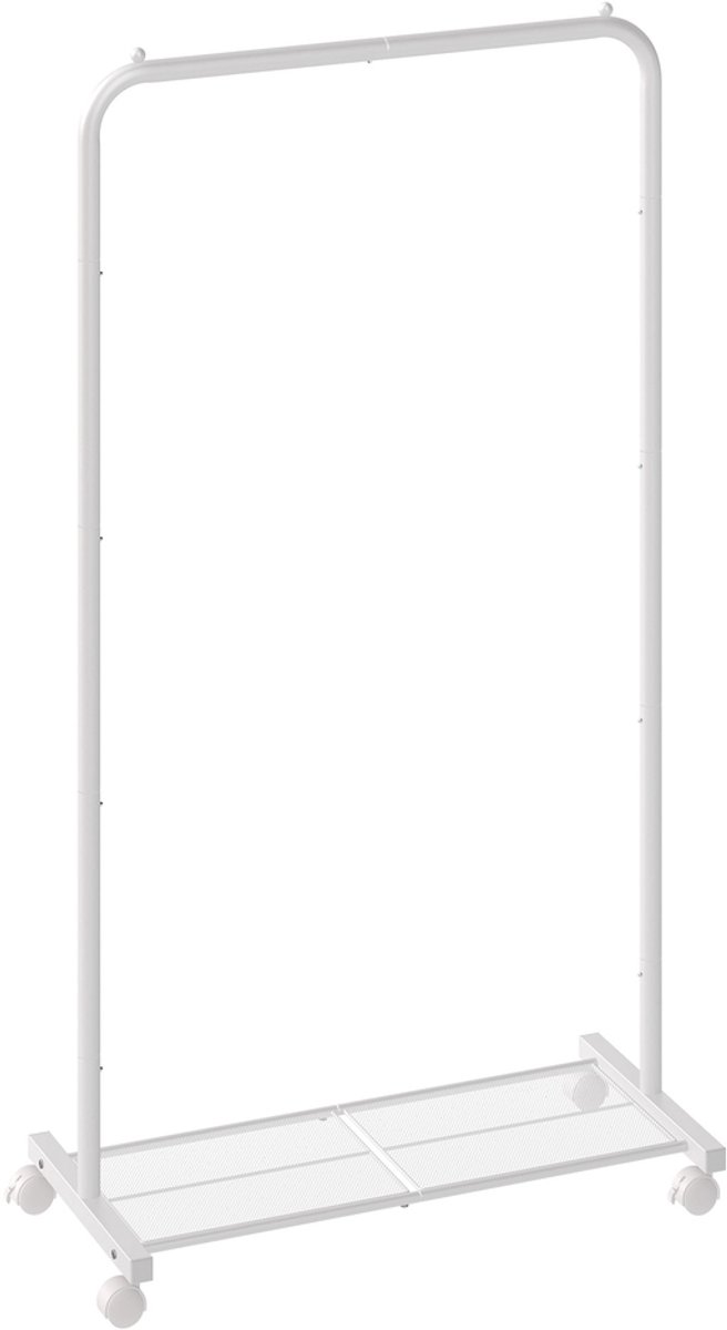 Kledingrek – Op wielen – Wit – 40,6 x 74 x 158,3 cm