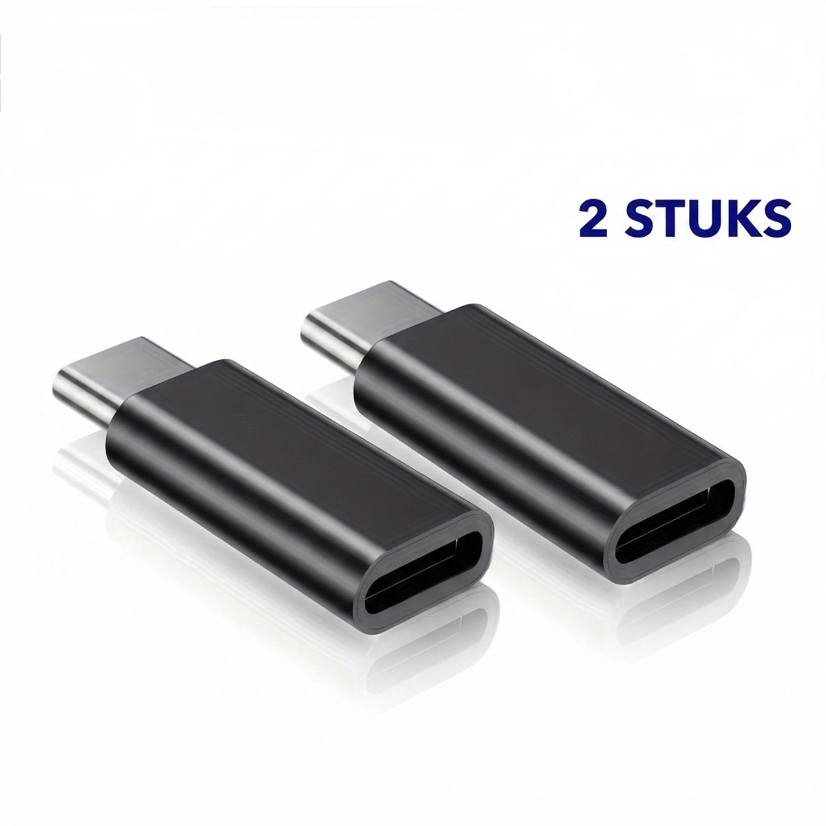 2x Smartstuff USB-C naar Lightning Adapter - Geschikt voor iPhone - Duo Pack - Geschikt voor Opladen & Data - Metalen Legering - Zilver/Grijs