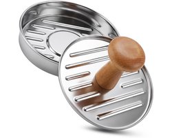 Machines à hamburgers HI NATURE™ - Presse à hamburgers professionnelle et machine à hamburgers | Smash Burger Acier Inoxydable - Rainures de Grill Serrées - Accessoires BBQ - Outils BBQ - Accessoires Barbecue - Presse à Burger Anti-adhésif